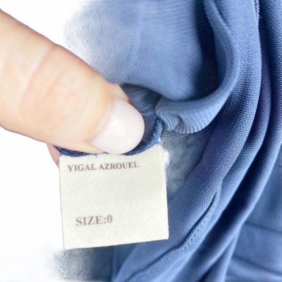 Yigal Azrouel Navy Blue Pleated Midi Skirt 0 - Picture 5 of 6